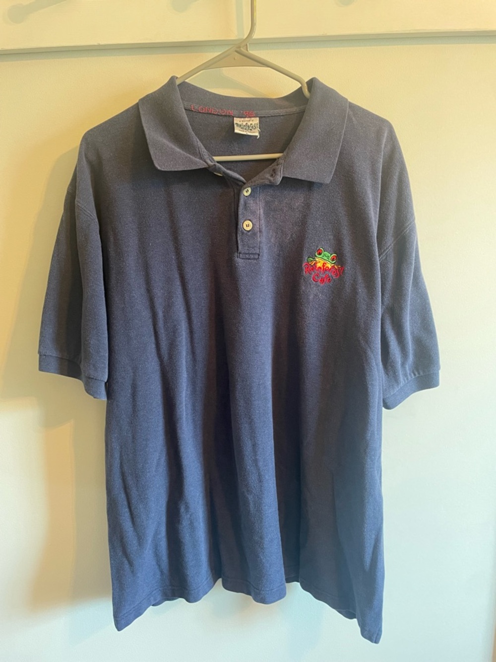 RAINFOREST CAFE Navy Polo with Colorful Embroidered Logo